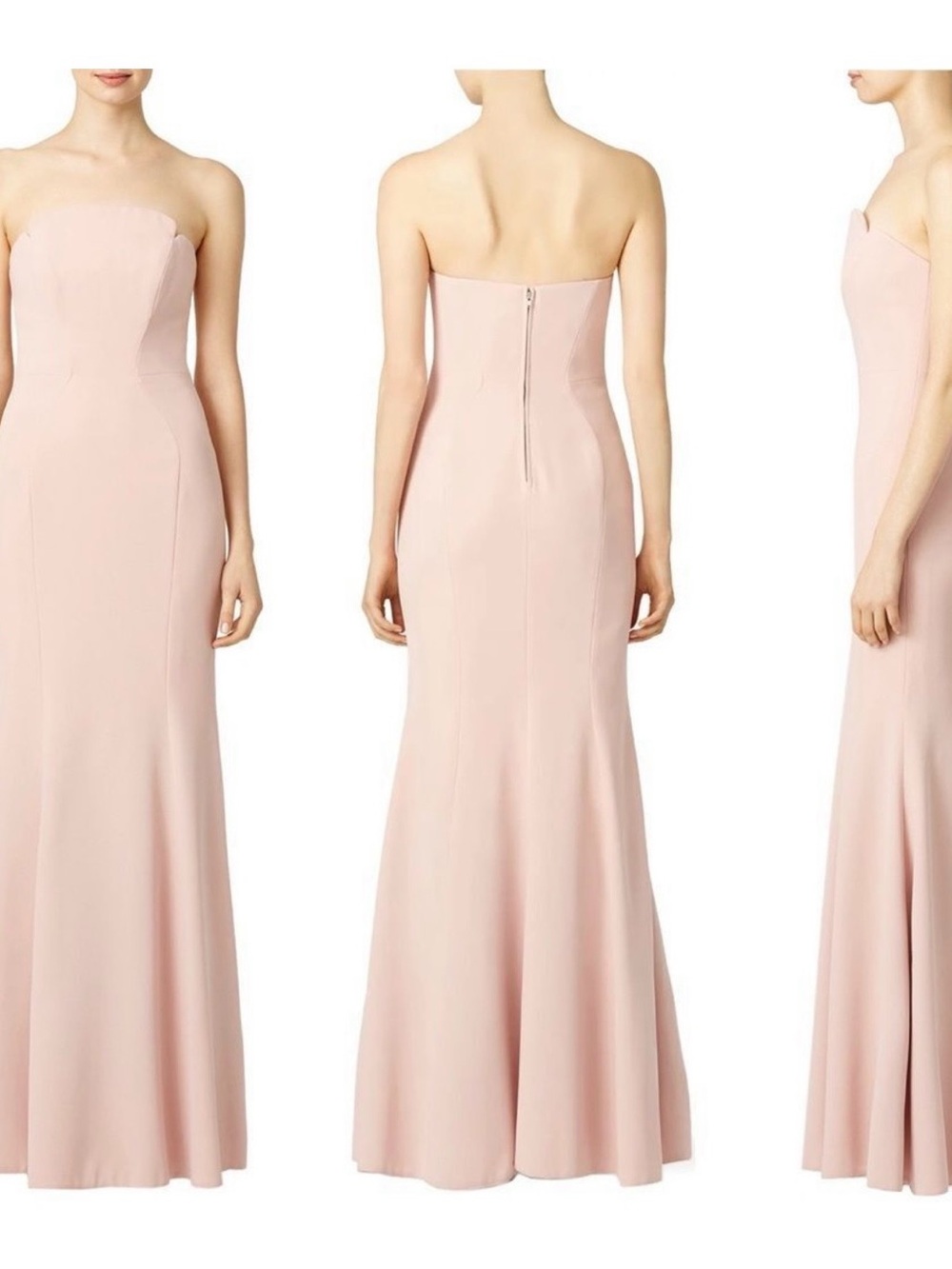 Jill Stuart Strapless Academy Blush Pink Mermaid Gown Sz 10